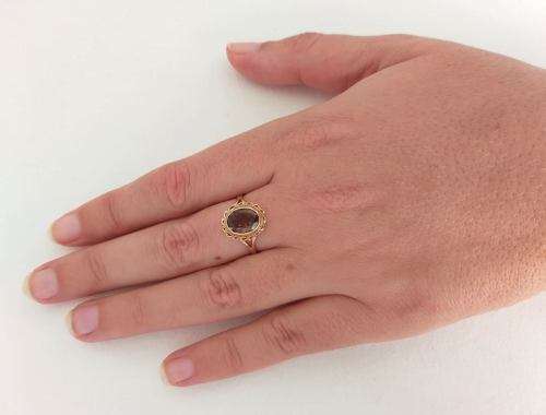 Vintage brown topaz dress ring
