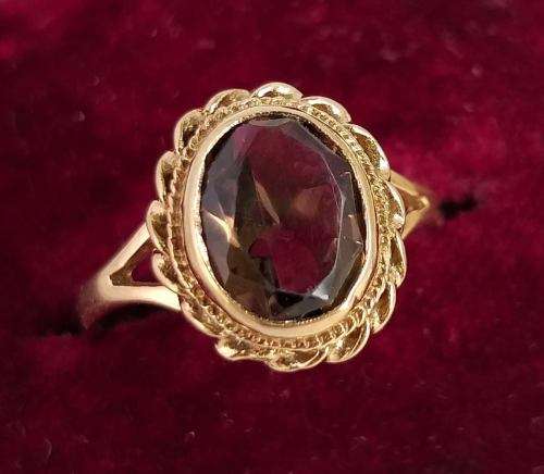 Vintage brown topaz dress ring