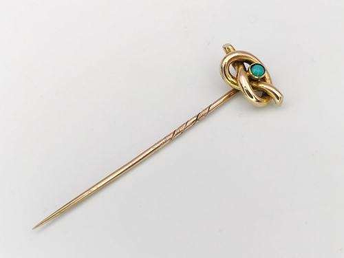 Victorian turquoise love knot stick pin