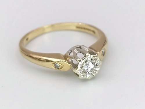 9ct gold diamond solitaire ring