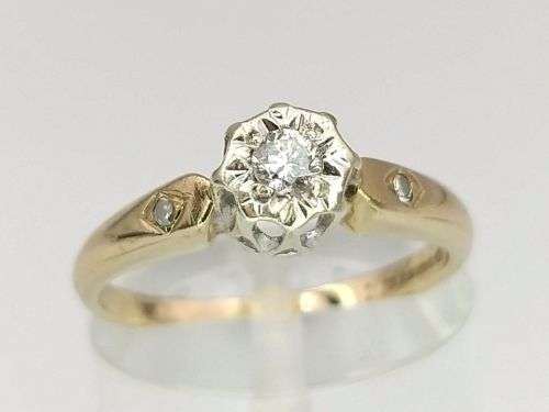 9ct gold diamond solitaire ring