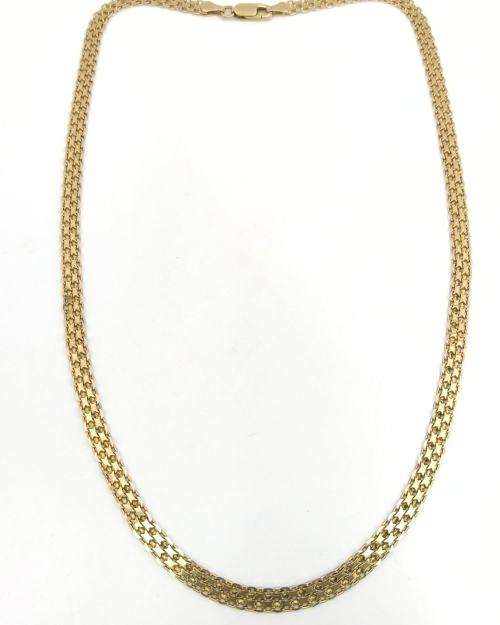 Vintage 9ct gold mesh necklace