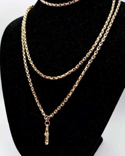 Spectacular Victorian 9ct gold guard chain