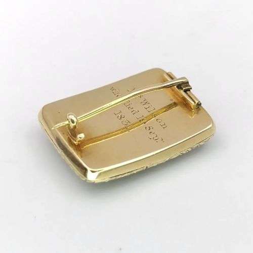 Exceptional Georgian 14ct gold & enamel mourning brooch