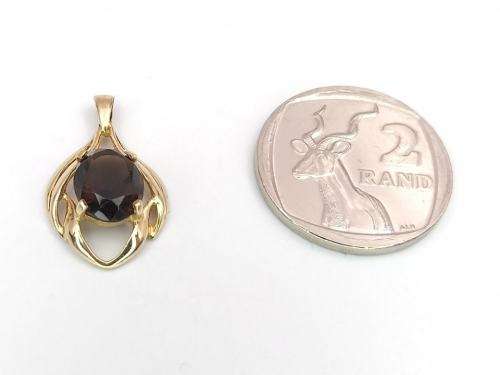Vintage smoky topaz pendant (9ct gold)