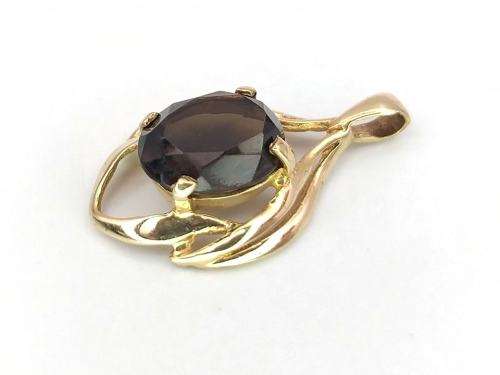Vintage smoky topaz pendant (9ct gold)