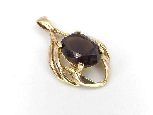 Vintage smoky topaz pendant (9ct gold)