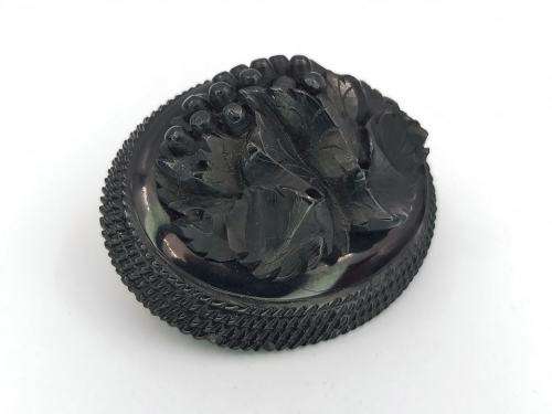 Victorian Whitby jet brooch