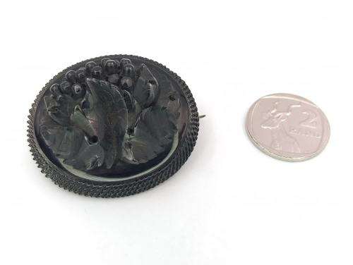 Victorian Whitby jet brooch