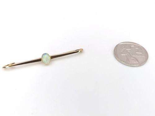 Edwardian 15ct gold opal bar brooch