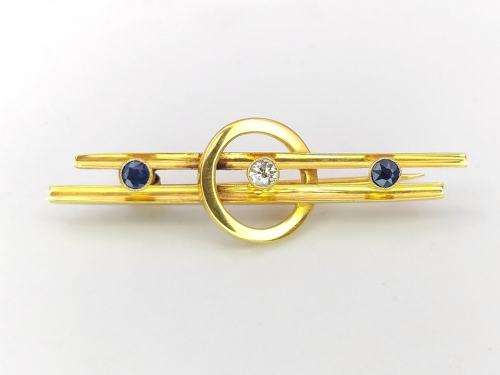 Exceptional Edwardian/Art Deco sapphire and diamond brooch