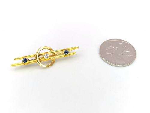 Exceptional Edwardian/Art Deco sapphire and diamond brooch