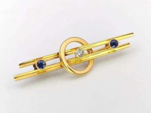 Exceptional Edwardian/Art Deco sapphire and diamond brooch