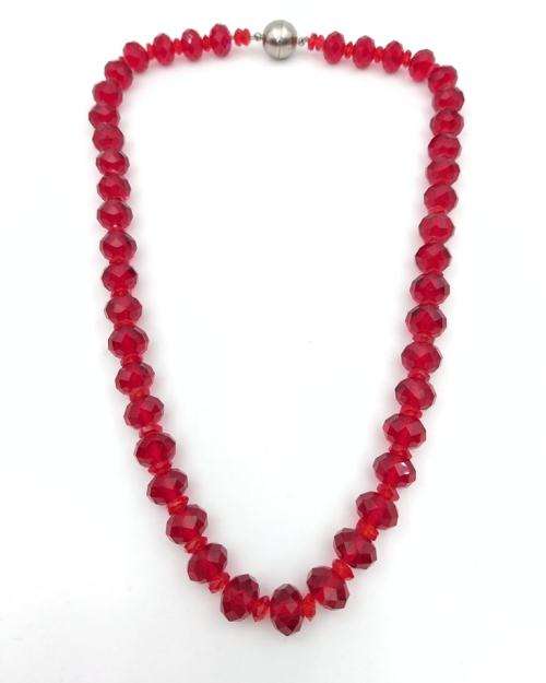 Stunning cherry red crystal necklace