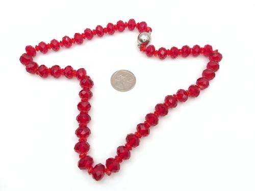 Stunning cherry red crystal necklace