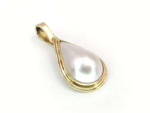 Vintage 9ct gold pearl enhancer pendant