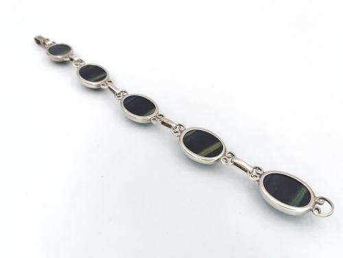 Midcentury Modern hawk`s eye bracelet