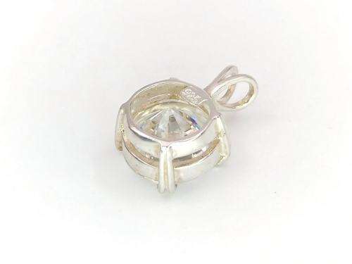 Classic sterling silver cubic zirconia pendant