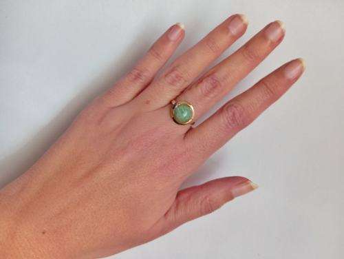 9ct gold & green amazonite ring