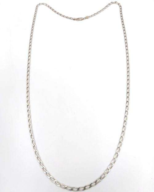 Extra long sterling silver flat link chain