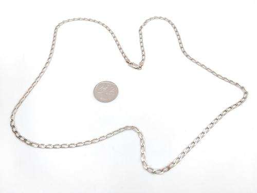 Extra long sterling silver flat link chain