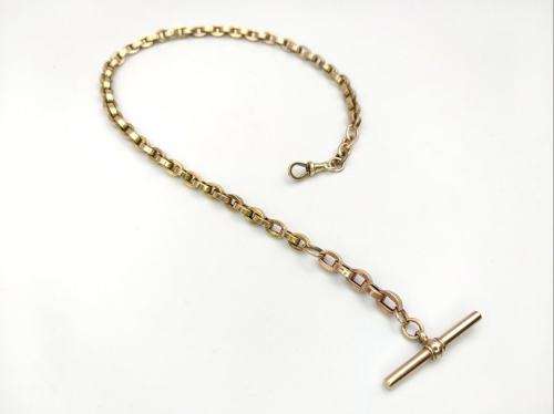 Victorian 9ct gold fob chain necklace