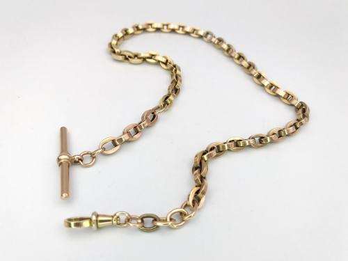 Victorian 9ct gold fob chain necklace