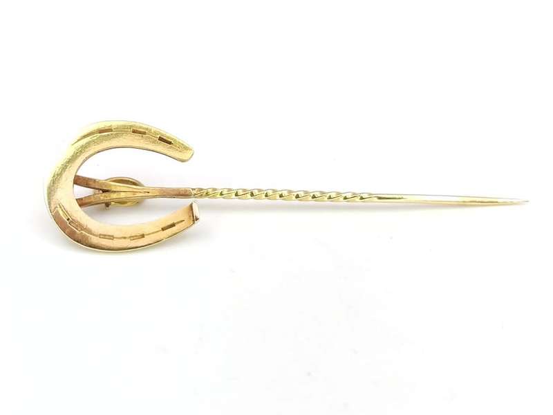 Antique 14ct gold horseshoe brooch