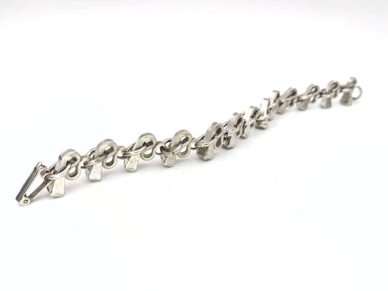 Vintage silver plated horseshoe nail bracelet