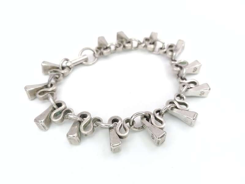 Vintage silver plated horseshoe nail bracelet