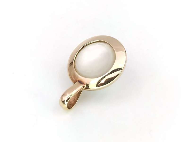 Vintage 9ct gold mabe pearl pendant enhancer