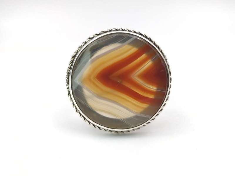 Antique sterling silver carnelian brooch