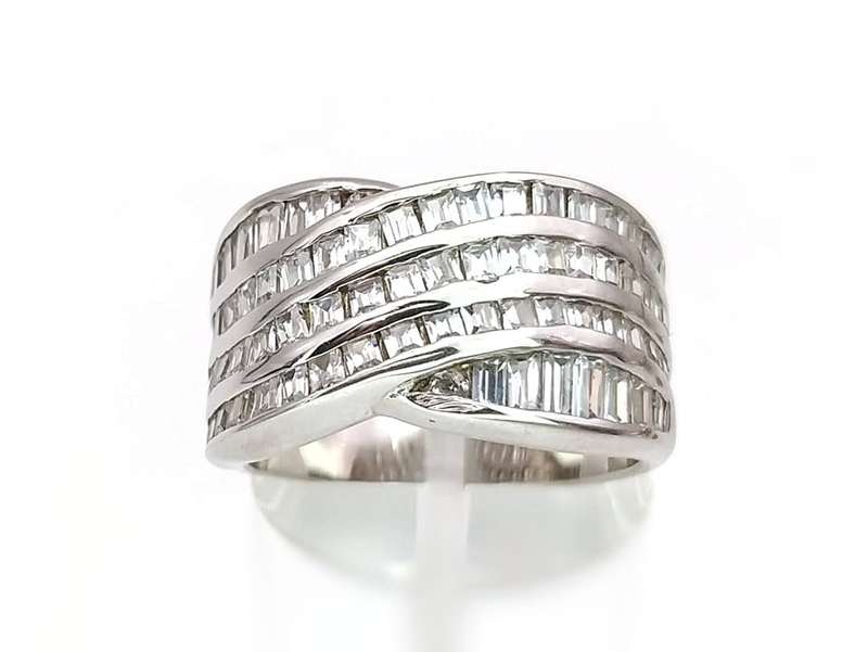 Elegant sterling silver and CZ ring, pavé set