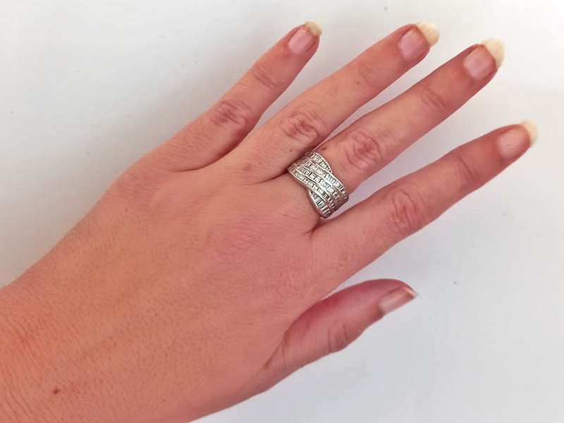 Elegant sterling silver and CZ ring, pavé set