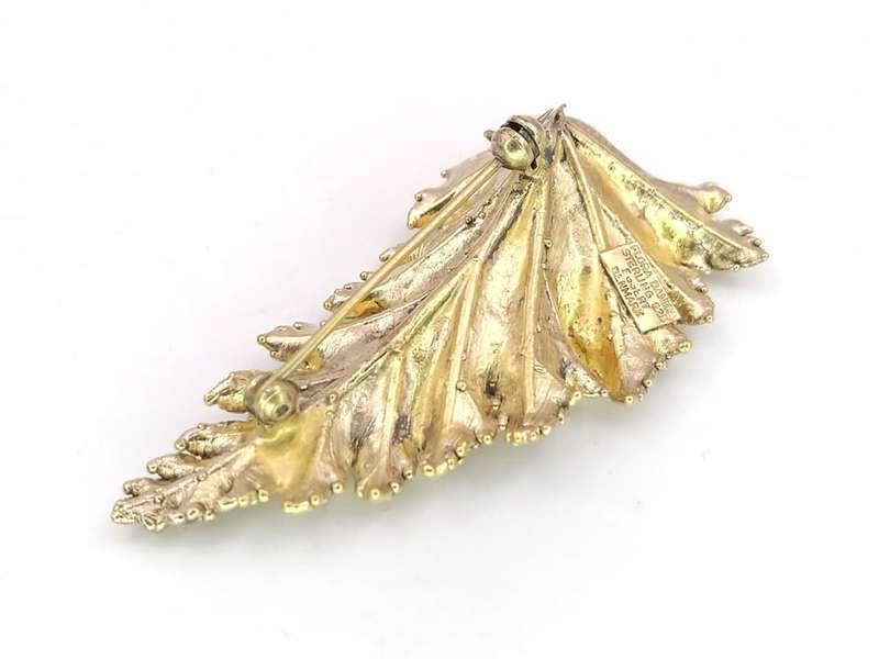 Gilded sterling silver Flora Danica brooch (Denmark)