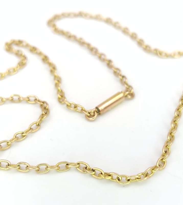Vintage 9ct gold cable link chain with barrel clasp