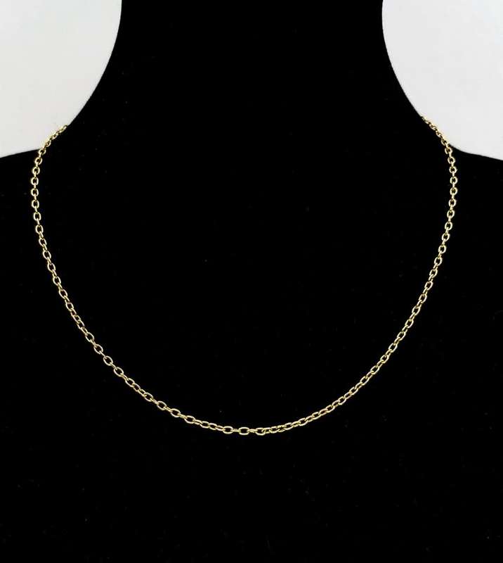 Vintage 9ct gold cable link chain with barrel clasp