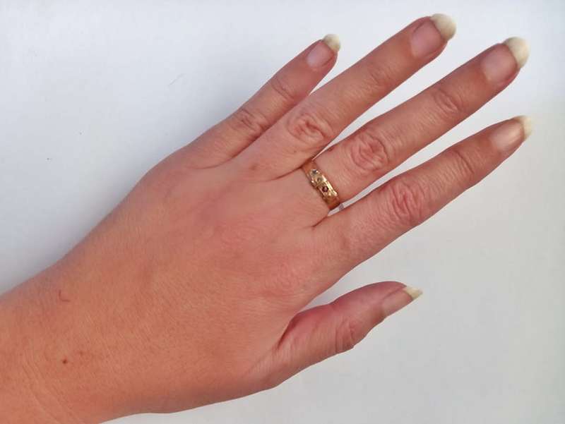 Edwardian 18ct gold & diamond, ruby and sapphire ring