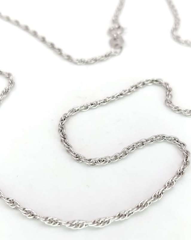 Classic 9ct white gold rope chain