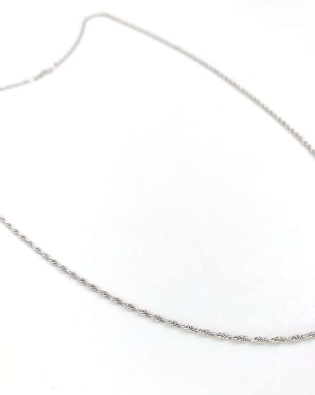 Classic 9ct white gold rope chain