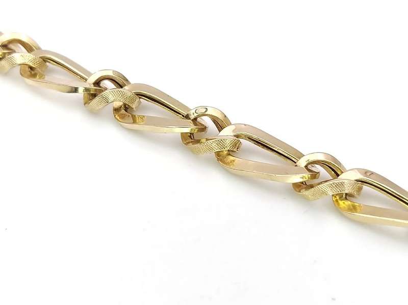 Vintage 9ct gold figaro link bracelet