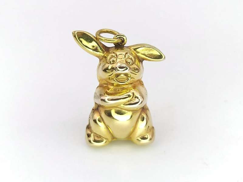 Vintage 9ct gold rabbit charm/pendant