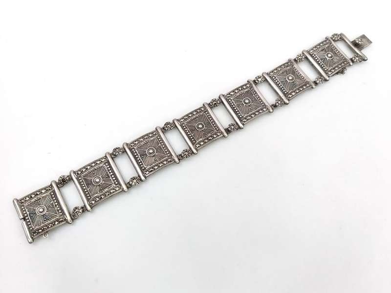 1940s style sterling silver & marcasite bracelet (possibly Marilou)