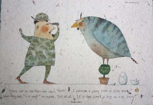 Original Piet Grobler pen and watercolour painting