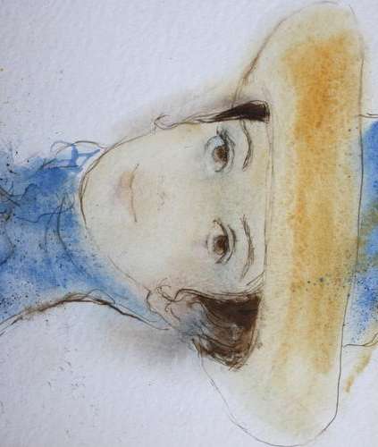 Fleur Ferri (1926 -2004)  Mixed media portrait