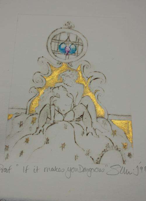 Erotic scene by popular artist Sara J  (Artist's proof)