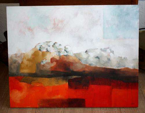 Striking Jeffrey Appollis stylised landscape (oil)