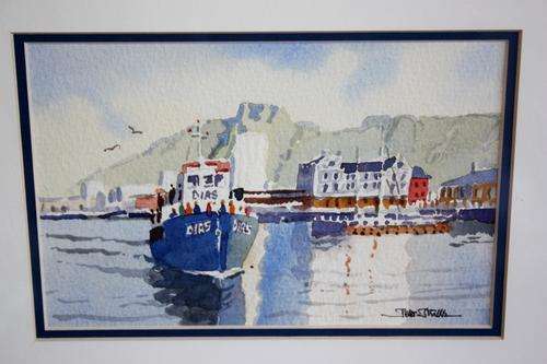 Set of TWO Peter Mills watercolours- including a view of V&A Waterfront