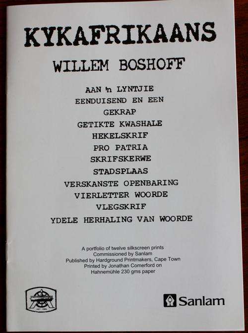 "Kykafrikaans" Willem Boshoff exhibition catalogue