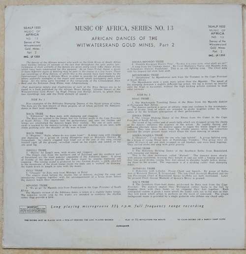 MUSIC OF AFRICA - AFRICAN DANCES OF THE WITWATERSRAND GOLD MINES PART 2